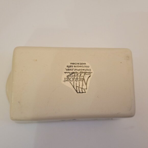 Vintage Holly Leaf Design Rectangular Ceramic Dish Bread Pan 6.5" X 3.5" - Picture 4 of 7